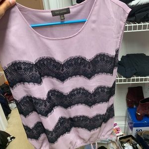 Lilac Purple Shirt with Black Lace